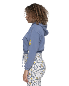 The Santa Cruz Womens Peace Strip Zip Hoodie in Navy Wash