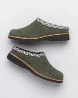 The Simple Womens Womens Original Suede Clog in Olive