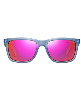 The Sinner Sunglasses Bretton Sunglasses in Matte Crystal Blue & Red Oil