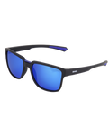 The Sinner Sunglasses Knoll Polarised Sunglasses in Matte Black & Blue Oil