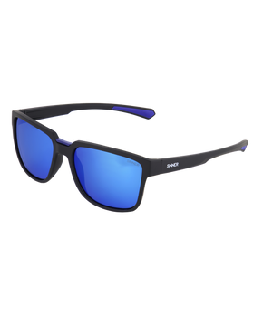 The Sinner Sunglasses Knoll Polarised Sunglasses in Matte Black & Blue Oil