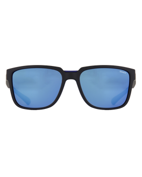 The Sinner Sunglasses Knoll Polarised Sunglasses in Matte Black & Blue Oil