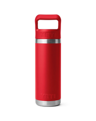 The Yeti Rambler 18oz Straw Bottle in Rescue Red