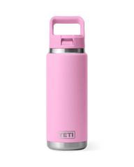 The Yeti Rambler 26oz Bottle with Straw Cap in Power Pink