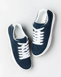 The Simple Mens OS Standard Issue Suede Shoes in Navy