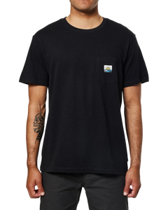 The Katin Mens Glance Pocket T-Shirt in Black Wash