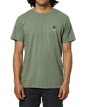 The Katin Mens Lino T-Shirt in Olive Sand Wash