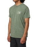 The Katin Mens Lino T-Shirt in Olive Sand Wash