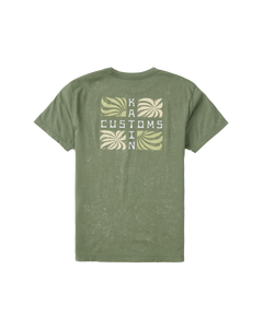 The Katin Mens Lino T-Shirt in Olive Sand Wash