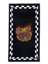 The Slowtide Blocks On Fire Towel in Black