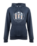 The Born by the Sea Womens Surf Babes Hoodie in Dyed Aged India Ink Grey