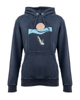 The Born by the Sea Womens Deep Dive Hoodie in Dyed Aged India Ink Grey