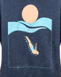 The Born by the Sea Womens Deep Dive Hoodie in Dyed Aged India Ink Grey