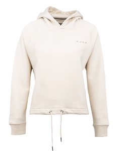 The Born by the Sea Womens Surf Babes Cropped Hoodie in Natural Raw