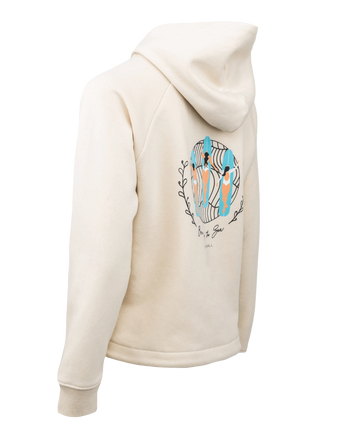 The Born by the Sea Womens Surf Babes Cropped Hoodie in Natural Raw