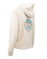 The Born by the Sea Womens Surf Babes Cropped Hoodie in Natural Raw