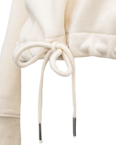 The Born by the Sea Womens Plastic Free Cropped Hoodie in Natural Raw