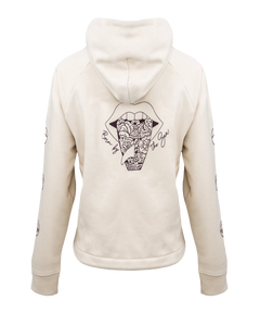 The Born by the Sea Womens Rock & Ride Cropped Hoodie in Natural Raw