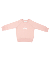 The Bob & Blossom Girls All You Need Is Love Sweatshirt in Blush