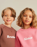 The Bob & Blossom Girls Girls Sister Sweatshirt in Hot Pink