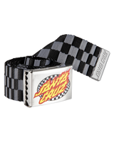 Oval Check Flame Belt in Black Check