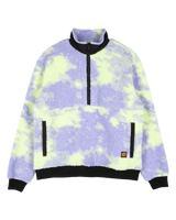 Astra Sherpa Fleece Jacket in Purple & Yellow Tie Dye