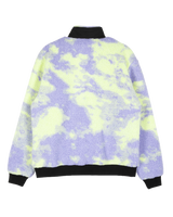 Astra Sherpa Fleece Jacket in Purple & Yellow Tie Dye