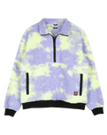 Astra Sherpa Fleece Jacket in Purple & Yellow Tie Dye