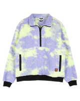 Astra Sherpa Fleece Jacket in Purple & Yellow Tie Dye