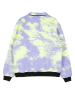 Astra Sherpa Fleece Jacket in Purple & Yellow Tie Dye