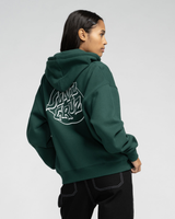 Fever Dream Mono Dot Zip Hoodie in Emerald