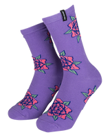 Flower Socks (2 Pack) in Purple & Washed Black