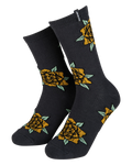 Flower Socks (2 Pack) in Purple & Washed Black