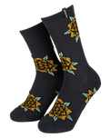 Flower Socks (2 Pack) in Purple & Washed Black