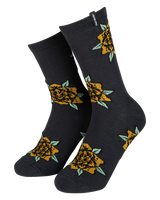 Flower Socks (2 Pack) in Purple & Washed Black