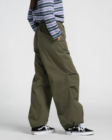 Strip Parachute Trousers in Khaki