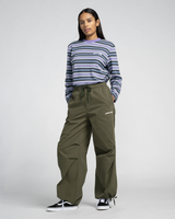 Strip Parachute Trousers in Khaki