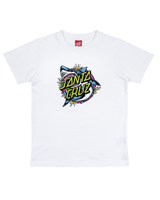 Boys Shark Dot Front T-Shirt in White