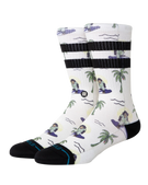 Surfin Monkey Crew Socks in White