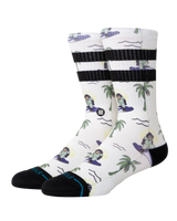 Surfin Monkey Crew Socks in White