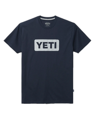 The Yeti Mens Logo Badge Premium T-Shirt in Navy & White