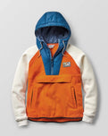 The Passenger Womens Alexander 1/2 Zip Polar Hooded Fleece Jacket in Sunrise Orange