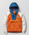 The Passenger Womens Alexander 1/2 Zip Polar Hooded Fleece Jacket in Sunrise Orange