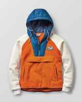 The Passenger Womens Alexander 1/2 Zip Polar Hooded Fleece Jacket in Sunrise Orange