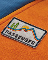 The Passenger Womens Alexander 1/2 Zip Polar Hooded Fleece Jacket in Sunrise Orange