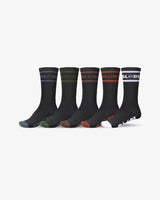 Tilt Hi Crew Socks (5 Pack) in Black