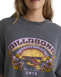 The Billabong Womens Rise And Shine T-Shirt in Off Black