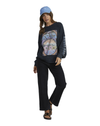 The Roxy Womens East Side Sweatshirt in Anthracite