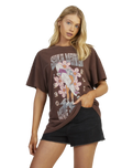 The Roxy Womens Sweet Janis T-Shirt in Bitter Chocolate