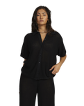 The RVCA Womens Fade Holiday Shirt in Black